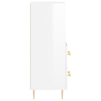 Credenza Bianco Lucido 34,5x34x90 cm in Legno Multistrato 828654