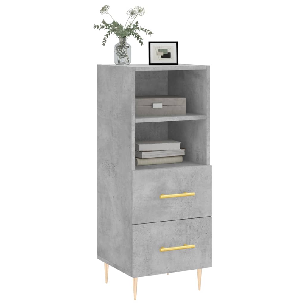 Credenza Grigio Cemento 34,5x34x90 cm in Legno Multistrato 828656