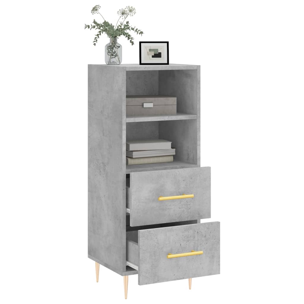 Credenza Grigio Cemento 34,5x34x90 cm in Legno Multistrato 828656