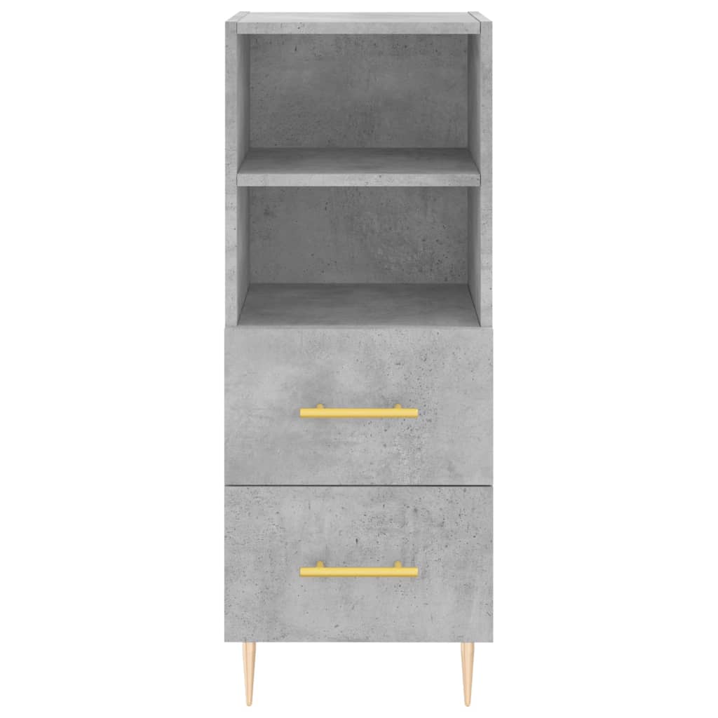 Credenza Grigio Cemento 34,5x34x90 cm in Legno Multistrato 828656