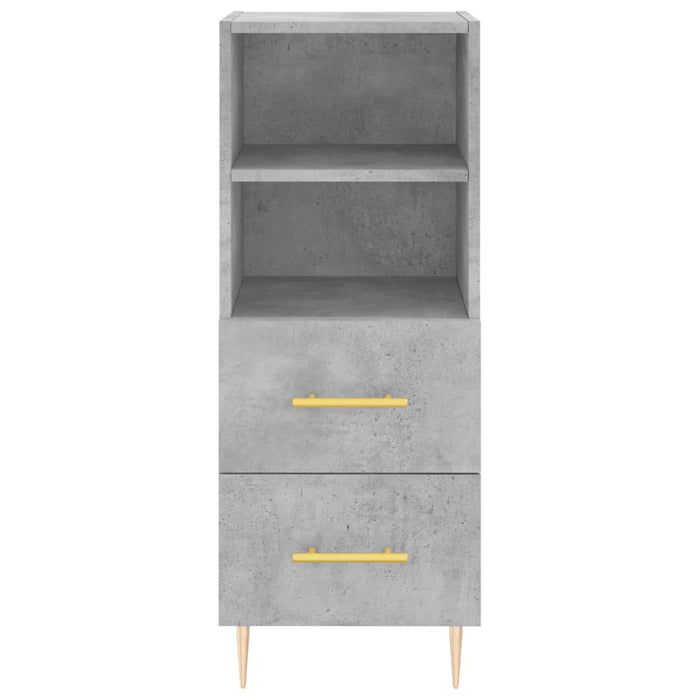 Credenza Grigio Cemento 34,5x34x90 cm in Legno Multistrato 828656