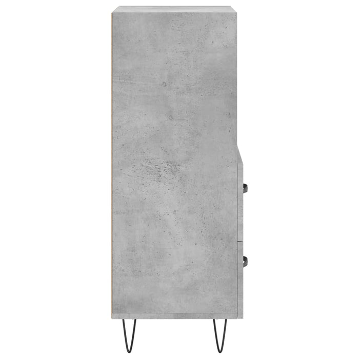 Credenza Grigio Cemento 34,5x34x90 cm in Legno Multistrato 828664