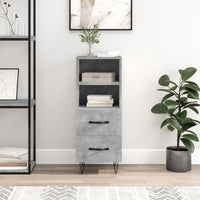 Credenza Grigio Cemento 34,5x34x90 cm in Legno Multistrato 828664
