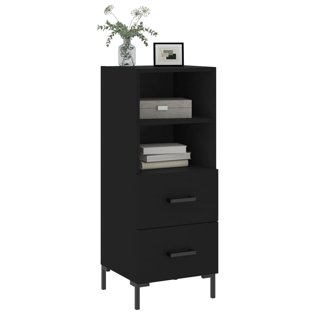 Credenza Nero 34,5x34x90 cm in Legno Multistrato 828669