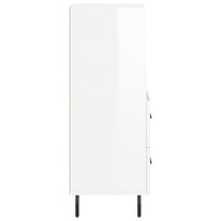 Credenza Bianco Lucido 34,5x34x90 cm in Legno Multistrato 828686