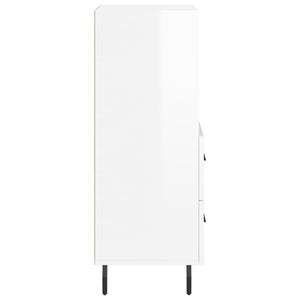 Credenza Bianco Lucido 34,5x34x90 cm in Legno Multistrato 828686