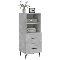 Credenza Grigio Cemento 34,5x34x90 cm in Legno Multistrato 828688