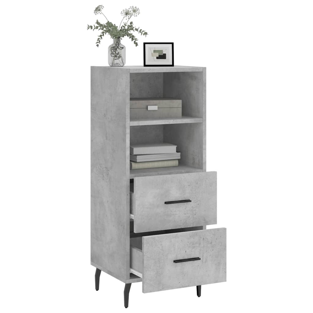 Credenza Grigio Cemento 34,5x34x90 cm in Legno Multistrato 828688