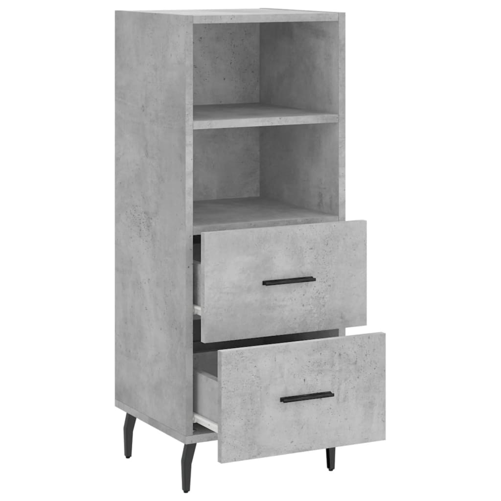 Credenza Grigio Cemento 34,5x34x90 cm in Legno Multistrato 828688