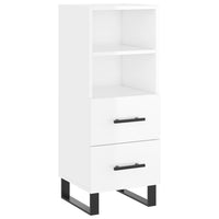 Credenza Bianco Lucido 34,5x34x90 cm in Legno Multistrato 828694