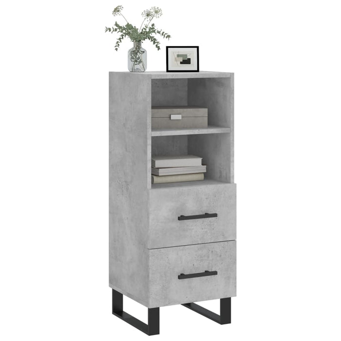 Credenza Grigio Cemento 34,5x34x90 cm in Legno Multistrato 828696
