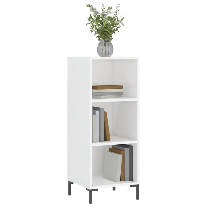 Credenza Bianco Lucido 34,5x32,5x90 cm in Legno Multistrato 828734