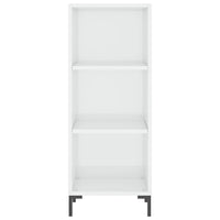 Credenza Bianco Lucido 34,5x32,5x90 cm in Legno Multistrato