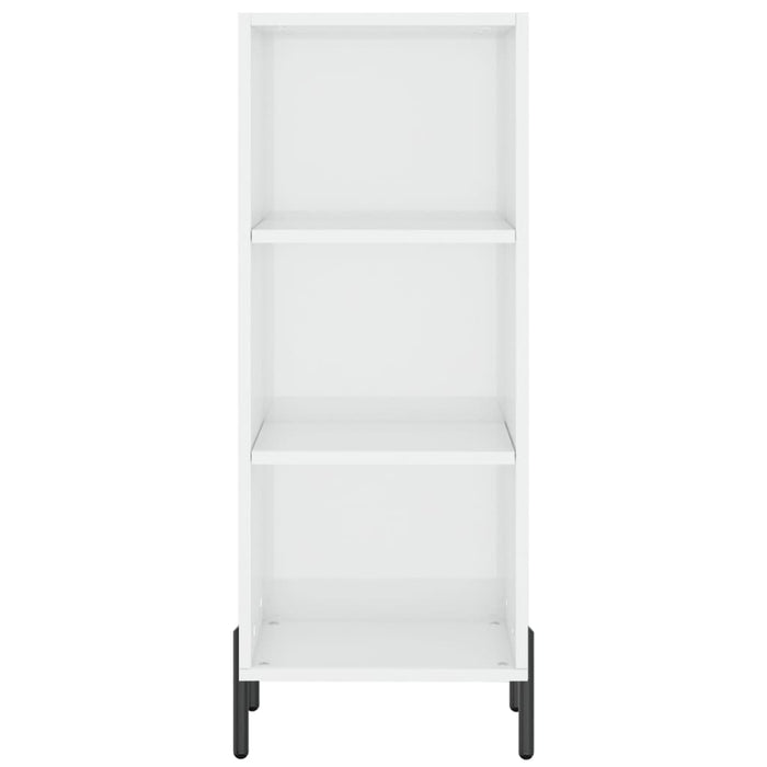 Credenza Bianco Lucido 34,5x32,5x90 cm in Legno Multistrato 828742