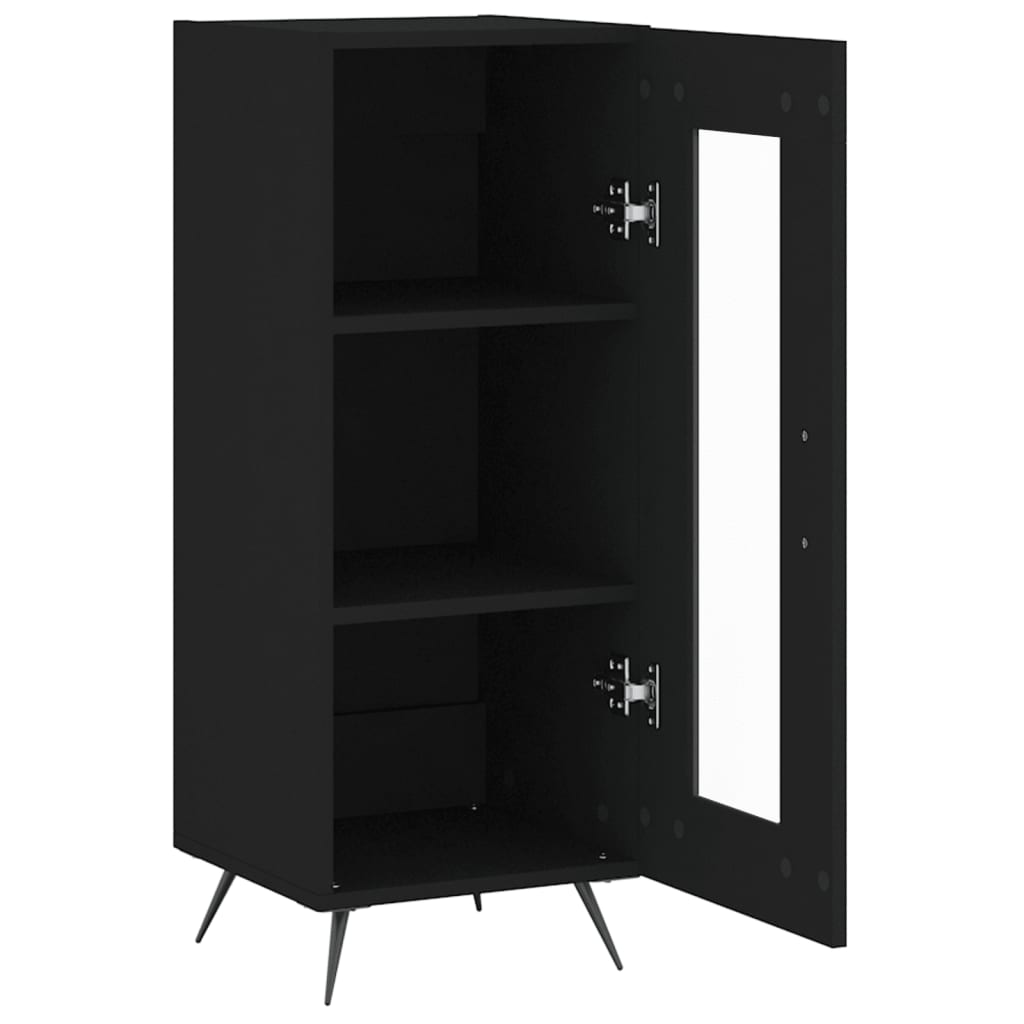 Credenza Nero 34,5x34x90 cm in Legno Multistrato 828765