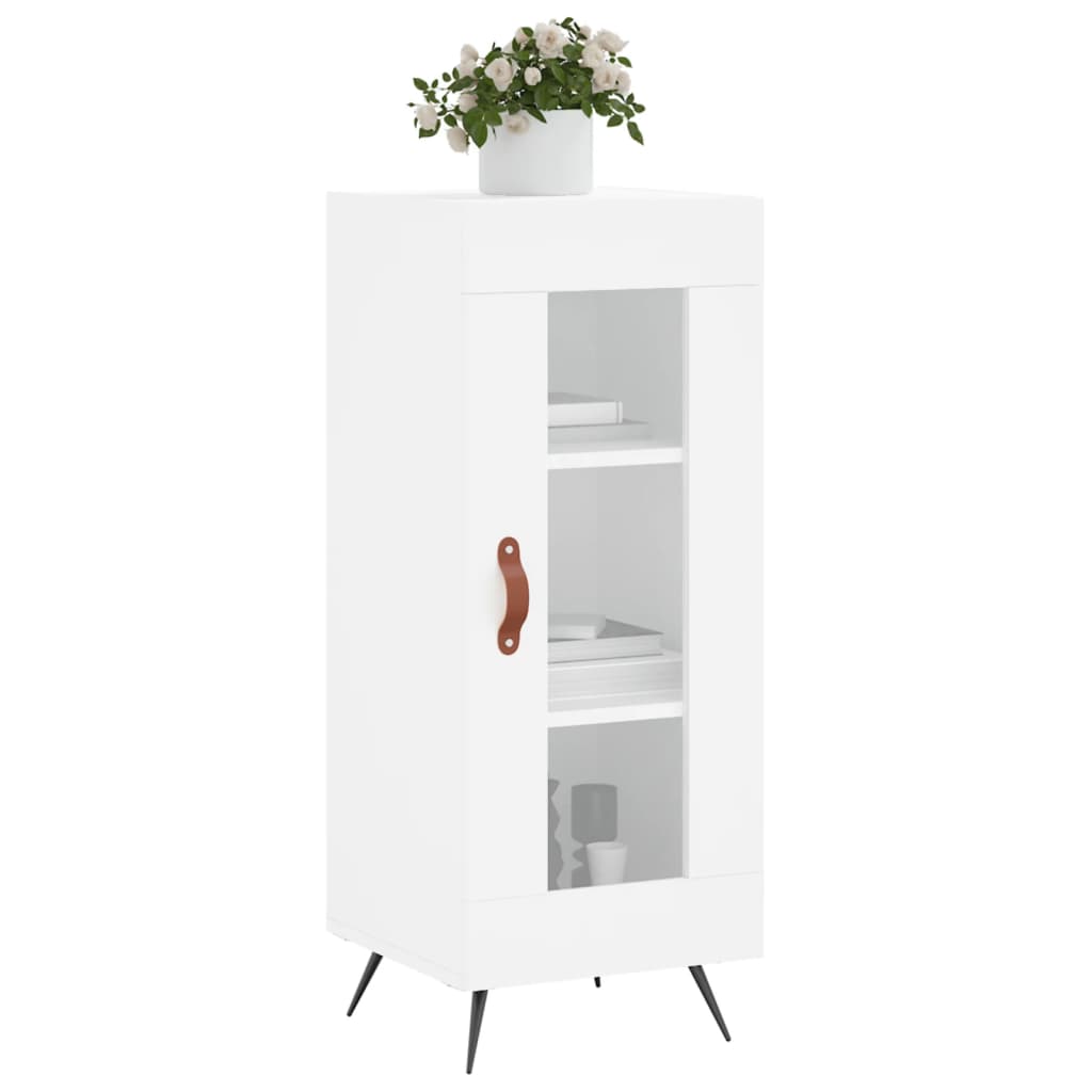 Credenza Bianco Lucido 34,5x34x90 cm in Legno Multistrato 828766
