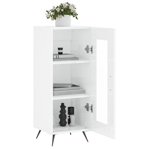 Credenza Bianco Lucido 34,5x34x90 cm in Legno Multistrato 828766