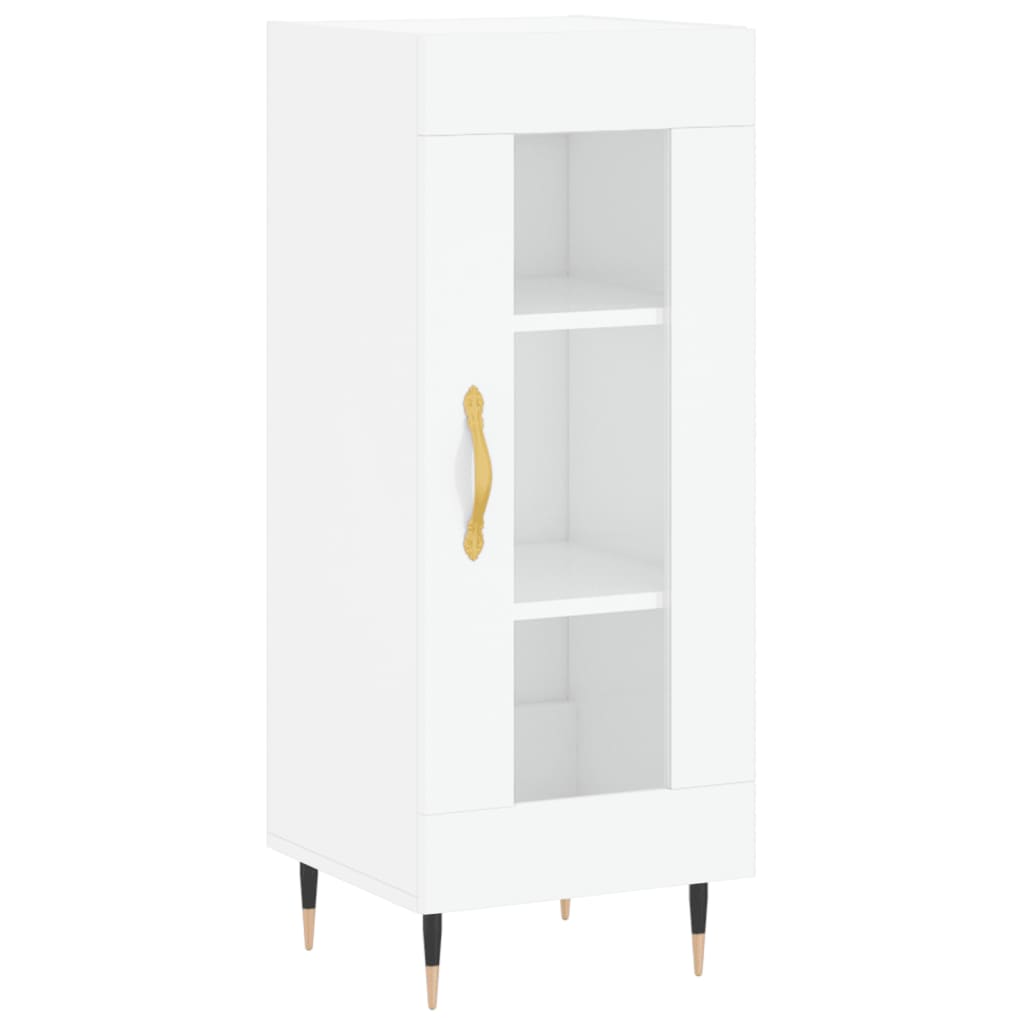 Credenza Bianco Lucido 34,5x34x90 cm in Legno Multistrato 828774