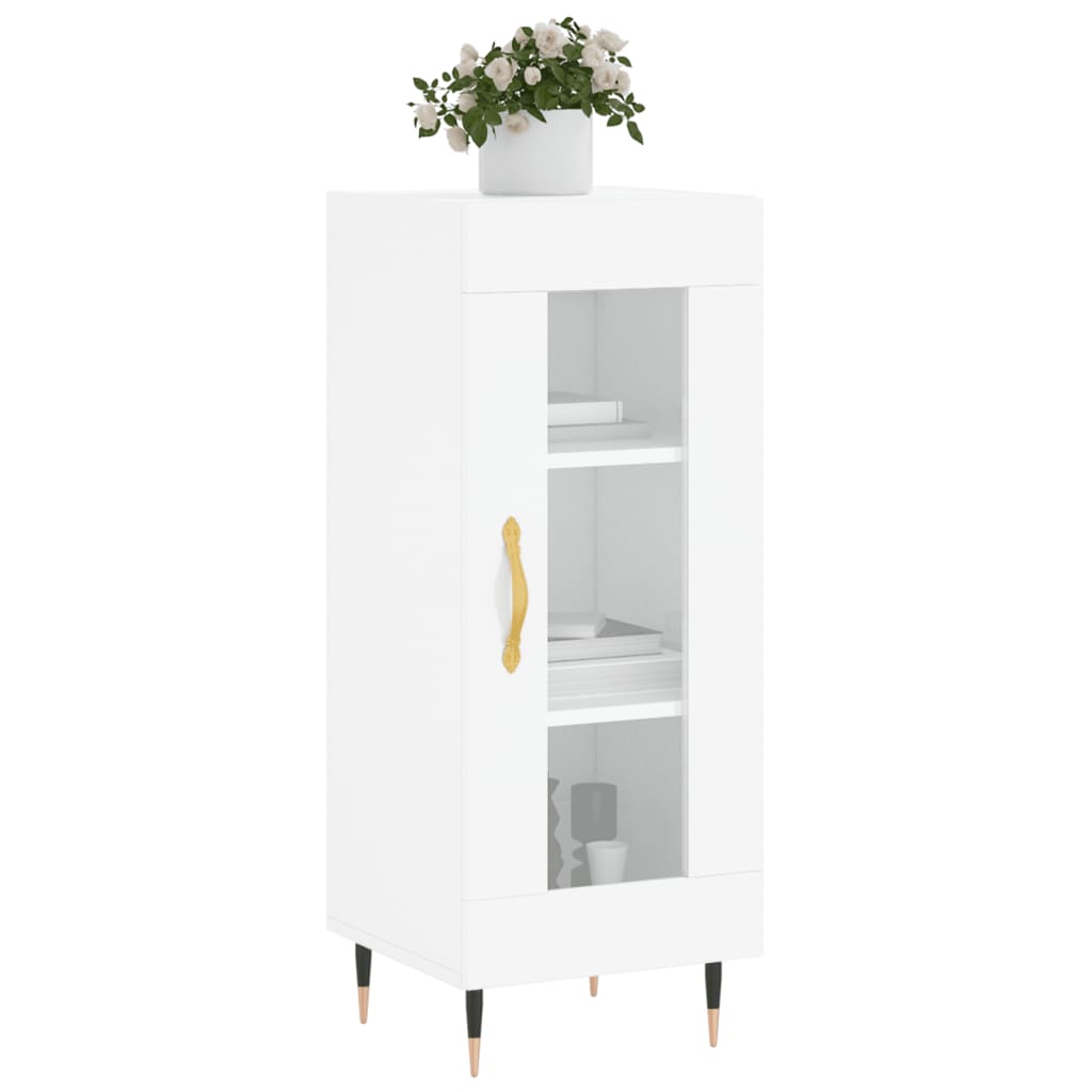 Credenza Bianco Lucido 34,5x34x90 cm in Legno Multistrato 828774