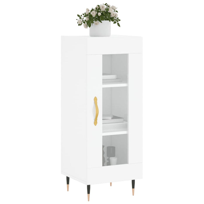 Credenza Bianco Lucido 34,5x34x90 cm in Legno Multistrato 828774