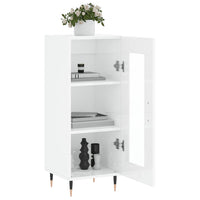Credenza Bianco Lucido 34,5x34x90 cm in Legno Multistrato 828774