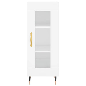 Credenza Bianco Lucido 34,5x34x90 cm in Legno Multistrato 828774