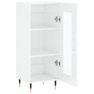 Credenza Bianco Lucido 34,5x34x90 cm in Legno Multistrato 828774