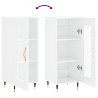 Credenza Bianco Lucido 34,5x34x90 cm in Legno Multistrato 828774