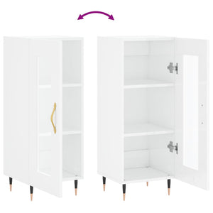 Credenza Bianco Lucido 34,5x34x90 cm in Legno Multistrato 828774