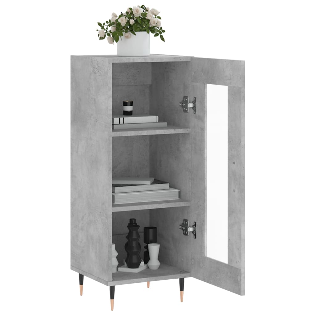 Credenza Grigio Cemento 34,5x34x90 cm in Legno Multistrato 828776