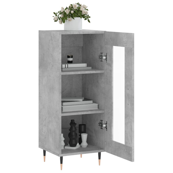 Credenza Grigio Cemento 34,5x34x90 cm in Legno Multistrato 828776