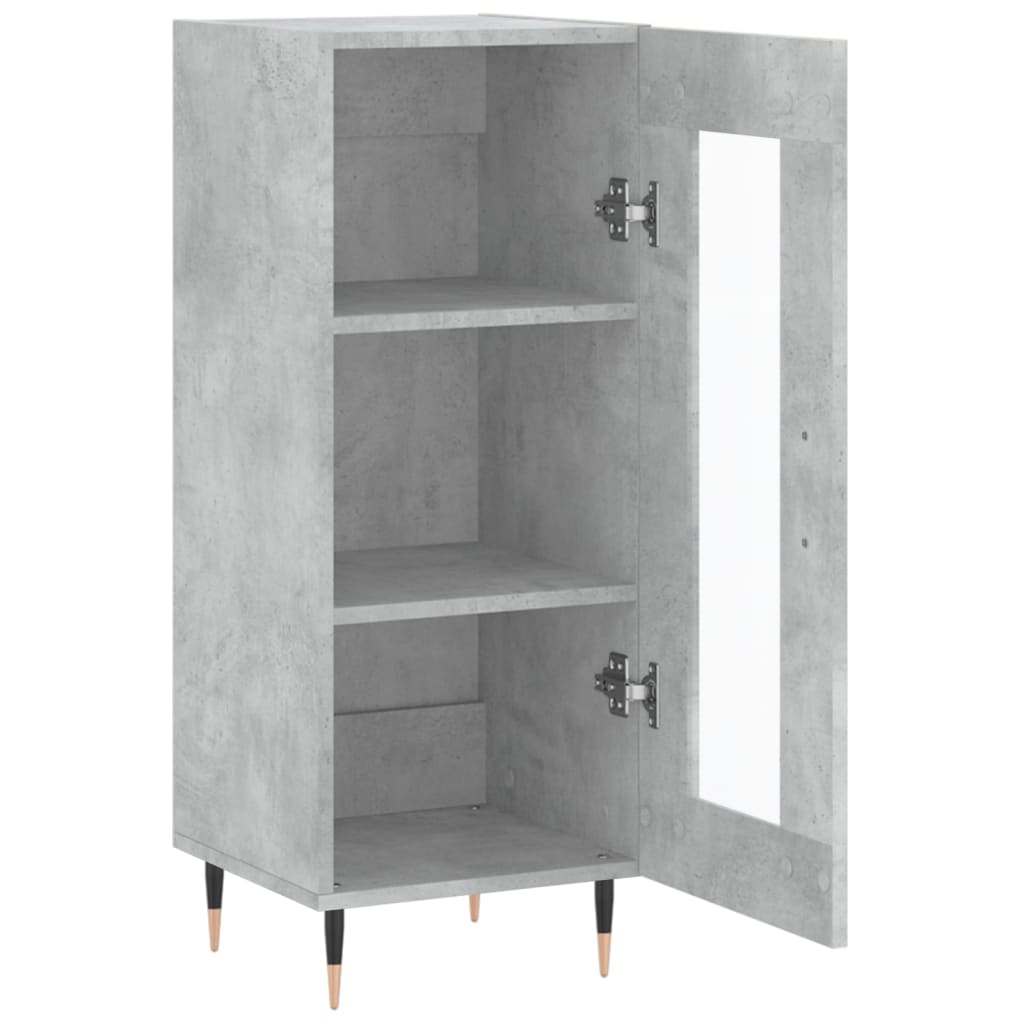 Credenza Grigio Cemento 34,5x34x90 cm in Legno Multistrato 828776