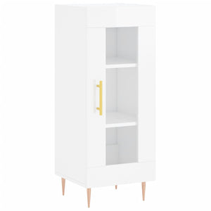 Credenza Bianco Lucido 34,5x34x90 cm in Legno Multistrato 828782