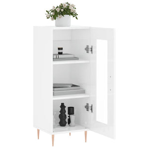 Credenza Bianco Lucido 34,5x34x90 cm in Legno Multistrato 828782