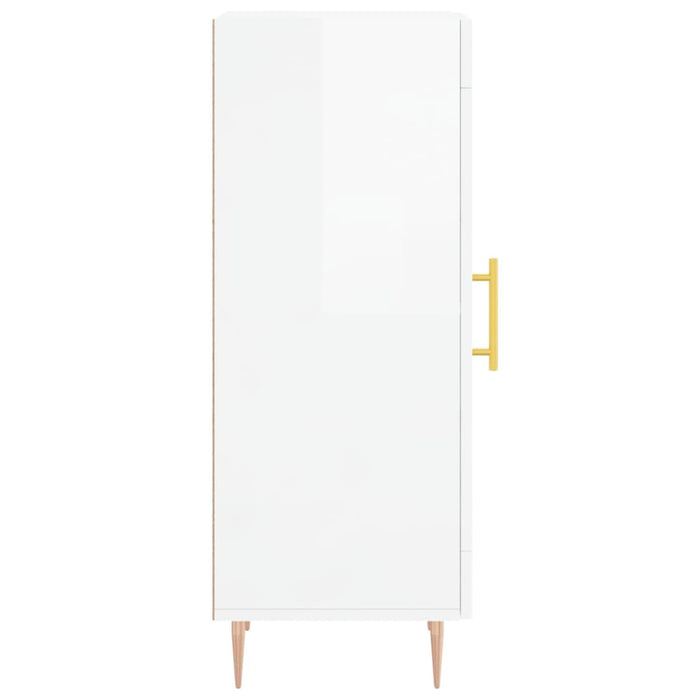 Credenza Bianco Lucido 34,5x34x90 cm in Legno Multistrato 828782