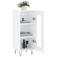 Credenza Bianco Lucido 34,5x34x90 cm in Legno Multistrato 828790
