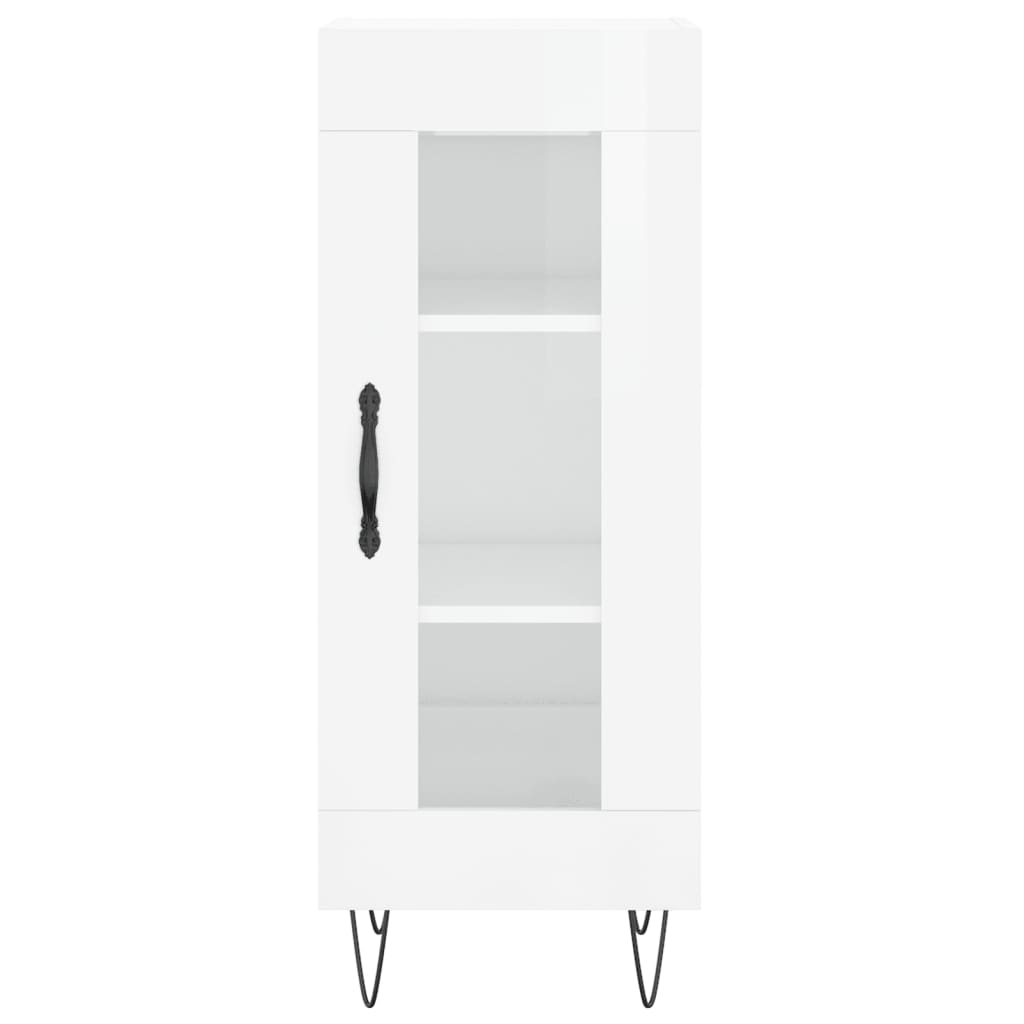 Credenza Bianco Lucido 34,5x34x90 cm in Legno Multistrato 828790