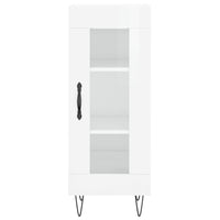Credenza Bianco Lucido 34,5x34x90 cm in Legno Multistrato 828790