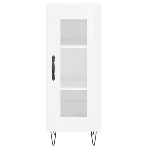 Credenza Bianco Lucido 34,5x34x90 cm in Legno Multistrato 828790