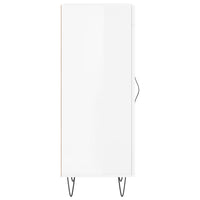 Credenza Bianco Lucido 34,5x34x90 cm in Legno Multistrato 828790