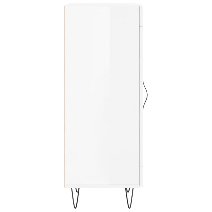 Credenza Bianco Lucido 34,5x34x90 cm in Legno Multistrato 828790