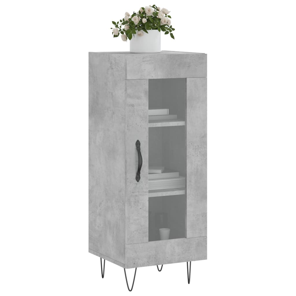 Credenza Grigio Cemento 34,5x34x90 cm in Legno Multistrato 828792