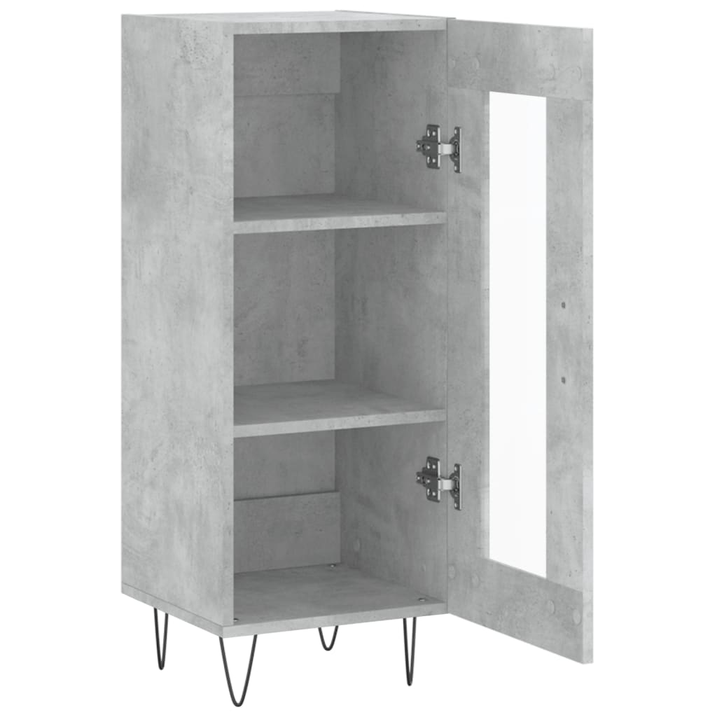 Credenza Grigio Cemento 34,5x34x90 cm in Legno Multistrato 828792