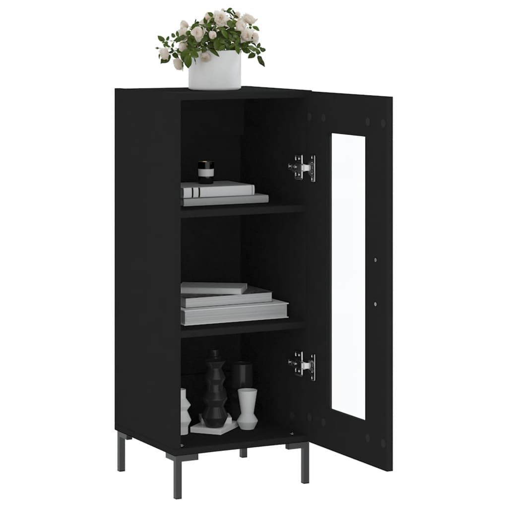 Credenza Nero 34,5x34x90 cm in Legno Multistrato 828797