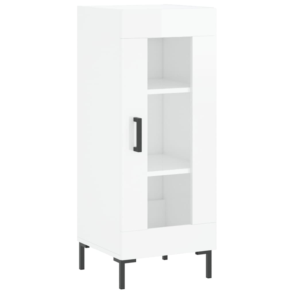 Credenza Bianco Lucido 34,5x34x90 cm in Legno Multistrato 828798
