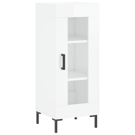 Credenza Bianco Lucido 34,5x34x90 cm in Legno Multistrato 828798