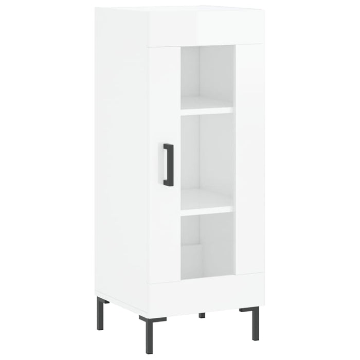 Credenza Bianco Lucido 34,5x34x90 cm in Legno Multistrato 828798