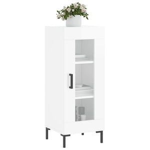 Credenza Bianco Lucido 34,5x34x90 cm in Legno Multistrato 828798