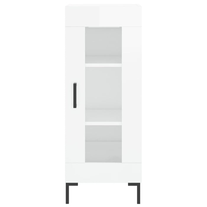Credenza Bianco Lucido 34,5x34x90 cm in Legno Multistrato 828798