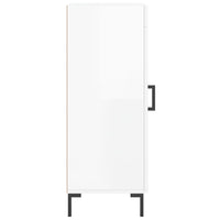 Credenza Bianco Lucido 34,5x34x90 cm in Legno Multistrato 828798